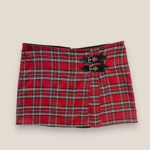 Vintage Y2K Super Low Fat Plaid Skirt